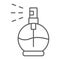 Perfume thin line icon, aroma and fragrance, cologne sign, vector graphics, a linear pattern on a white background.