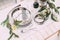 Perfumery and cosmetics on a dressing table in daylight