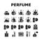 perfumery glass luxury cosmetic icons set vector