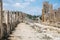 Perge, view on the ruins of Market square. Greco-Roman ancient city Perga. Greek colony from 7th century BC