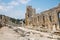 Perge, view on the ruins of Market square. Greco-Roman ancient city Perga. Greek colony from 7th century BC