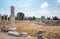 Perge, view on the ruins of Market square. Greco-Roman ancient city Perga. Greek colony from 7th century BC