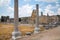 Perge, view on the ruins of Market square. Greco-Roman ancient city Perga. Greek colony from 7th century BC