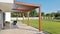 Pergola on prefabricated passive house