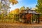 Pergola in private garden of Catherine park in autumn, Tsarskoe Selo Pushkin, Saint Petersburg, Russia