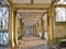 Pergola in a Private garden of the Catherine Park in winter. Pus