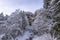 The Pericnik slap or Pericnik Waterfall in winter time, Slovenia