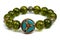 Peridot bracelet Beads green ore lucky stone decorate whit Chakra amulet