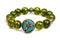 Peridot bracelet Beads green ore lucky stone decorate whit Chakra amulet