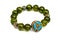 Peridot bracelet Beads green ore lucky stone decorate whit Chakra amulet