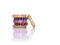 Peridot, Garnet, Yellow, Blue, purple and green sapphire Jewel or gems ring on white background with reflection. Collection of