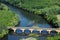 Perigord, the picturesque bridge of Castelnaud in Dordogne