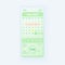 Period tracker smartphone interface vector template