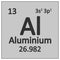Periodic table element aluminium icon