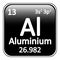 Periodic table element aluminium icon.