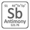 Periodic table element antimony icon.
