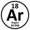 Periodic table element argon icon