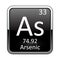 The periodic table element Arsenic. Vector illustration