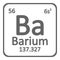 Periodic table element barium icon.