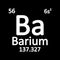 Periodic table element barium icon.