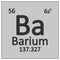 Periodic table element barium icon