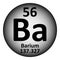 Periodic table element barium icon