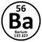 Periodic table element barium icon