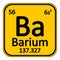 Periodic table element barium icon.