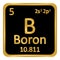 Periodic table element boron icon.