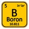 Periodic table element boron icon.