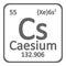 Periodic table element caesium icon.