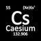 Periodic table element caesium icon.