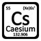 Periodic table element caesium icon.