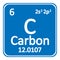 Periodic table element carbon icon.