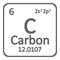 Periodic table element carbon icon.