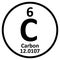 Periodic table element carbon icon