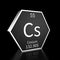 Periodic Table Element Cesium Rendered Metal on Black on Black