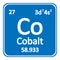 Periodic table element cobalt icon.