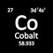 Periodic table element cobalt icon.