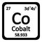 Periodic table element cobalt icon.