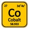 Periodic table element cobalt icon.