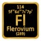 Periodic table element flerovium icon.