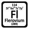 Periodic table element flerovium icon.