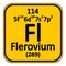 Periodic table element flerovium icon.