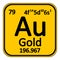 Periodic table element gold icon.