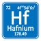 Periodic table element hafnium icon.