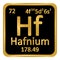 Periodic table element hafnium icon.