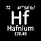 Periodic table element hafnium icon.