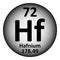 Periodic table element hafnium icon