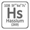 Periodic table element hassium icon.